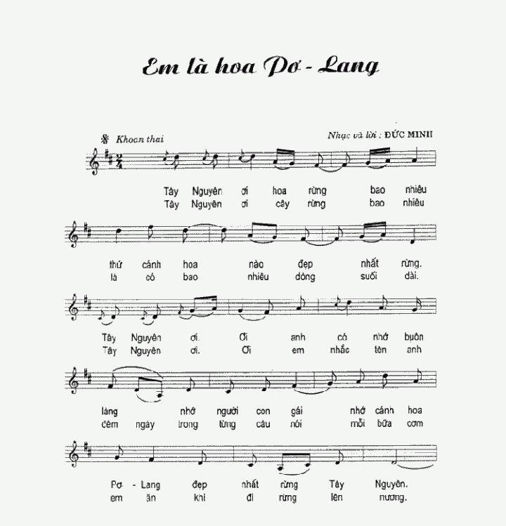 Sheet nhạc Em Là Hoa Pơ Lang